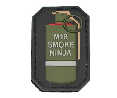 Nášivka M18 Smoke Ninja PVC - Olivová-Červená - Emerson