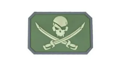 Nášivka Pirate SKULL - Zelená - Emerson
