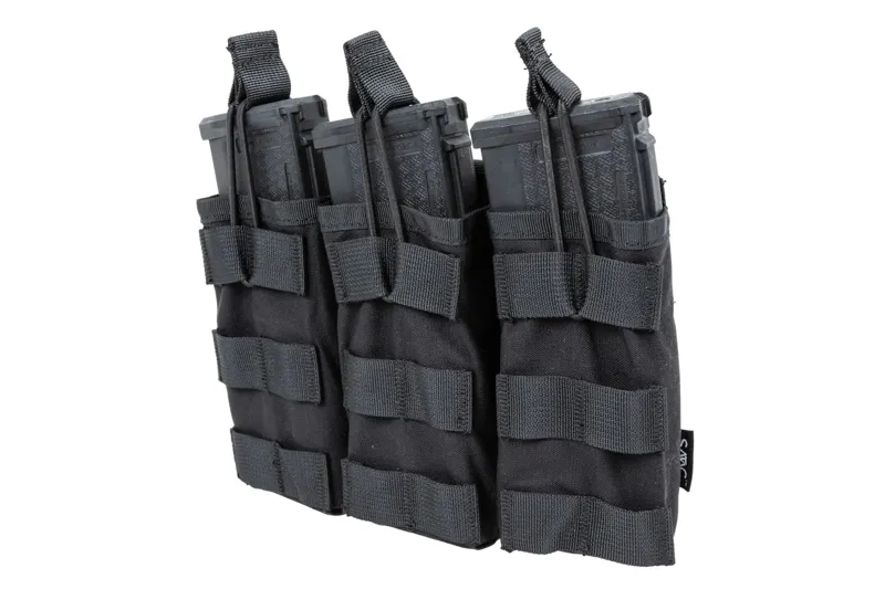 SaTac Otevřená MOLLE Sumka Na 3 Zásobníky M4 / AR15 - Černá