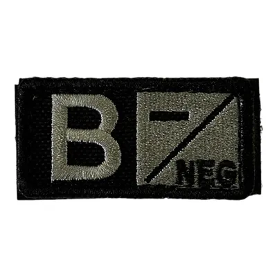 Nášivka Na Suchý Zip S Krevní Skupinou (B-) Černá - Condor Outdoor