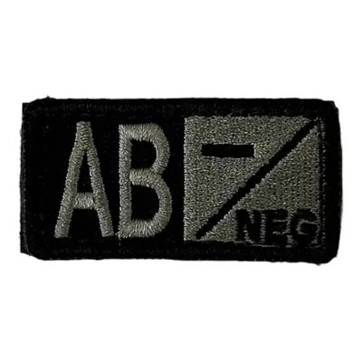 Nášivka Na Suchý Zip S Krevní Skupinou (AB-) Černá - Condor Outdoor