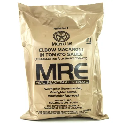 Mre Menu 12 Elbow Macaroni in Tomato Sauce - Originál US Army