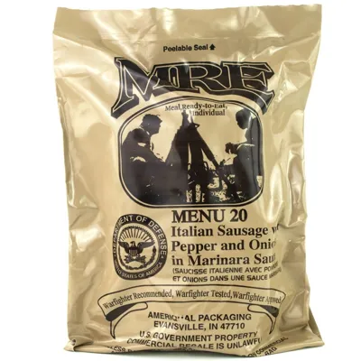 Mre Menu 20 Italian Sausage with Pepper and Onions in Marinara Sauce - Originál US Army