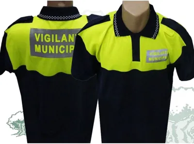 Polo Vigilante Municipal Manga Corta Damero Cuello