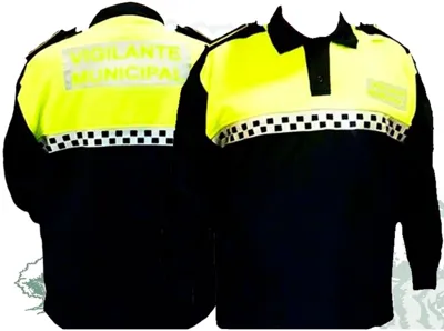 Polo Vigilante Municipal Manga Larga Damero Pecho
