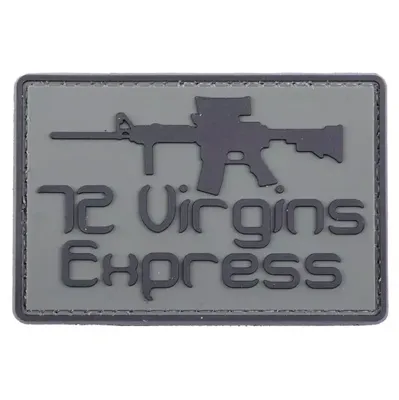 Nášivka Na Suchý Zip 72 Virgins Expres (Plast 3D) - Černá - GFC Tactical