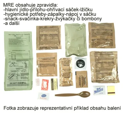 MRE Menu 11 Vegetarian Pizza Slize, Cheese - Originál US Army