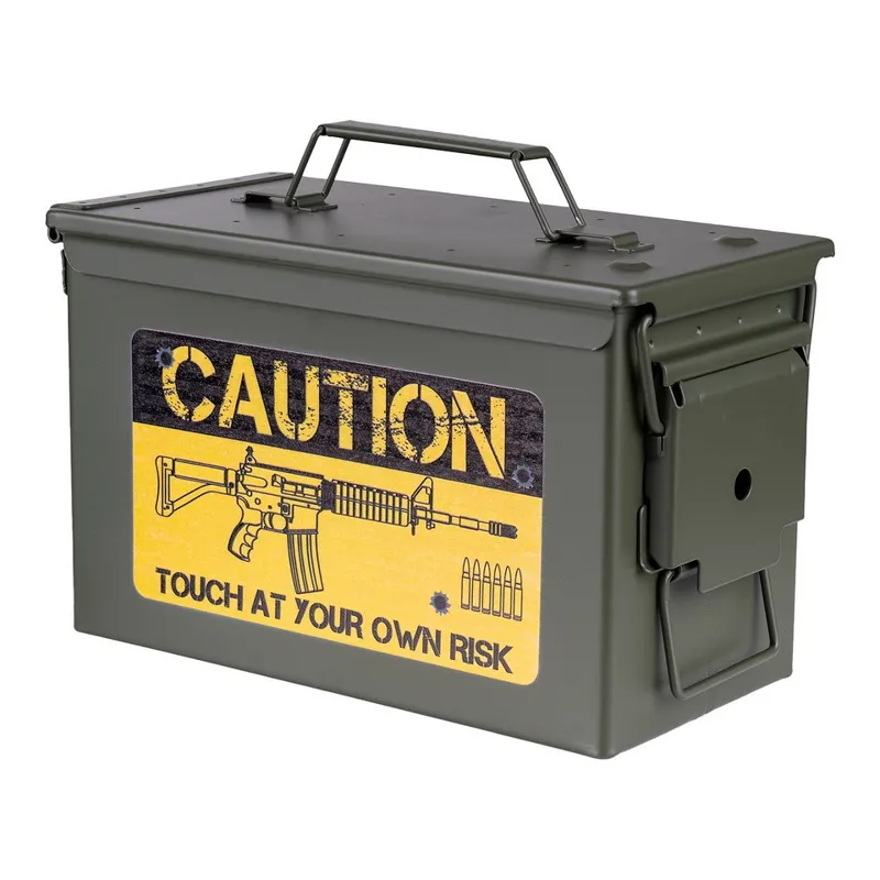 Fosco Industries Muniční Bedna Na Náboje Ráže 50 mm - Caution Risk · Verde / OD
