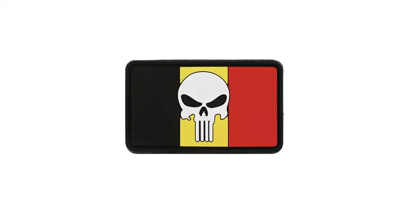 Flag Skull Belgium 2 PVC Patch