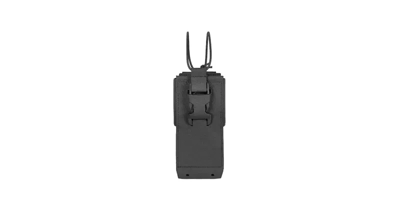 Open-Top Laser Cut Radio Pouch · Negro