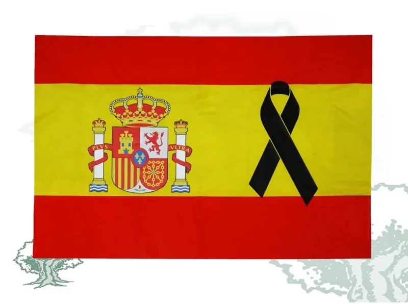 Bandera España con Lazo · Negro