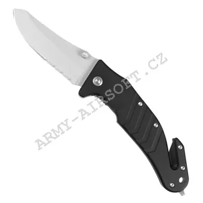 Nůž Zavírací S Klipsnou a Řezákem Ve Střence ČERNÝ Army Shop - Mil-Tec