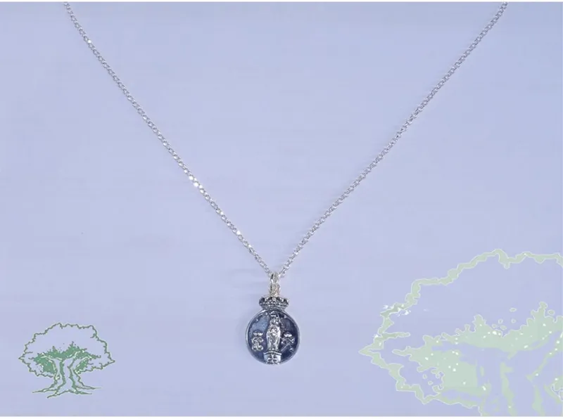 Cadena con Virgen del Pilar · Plata