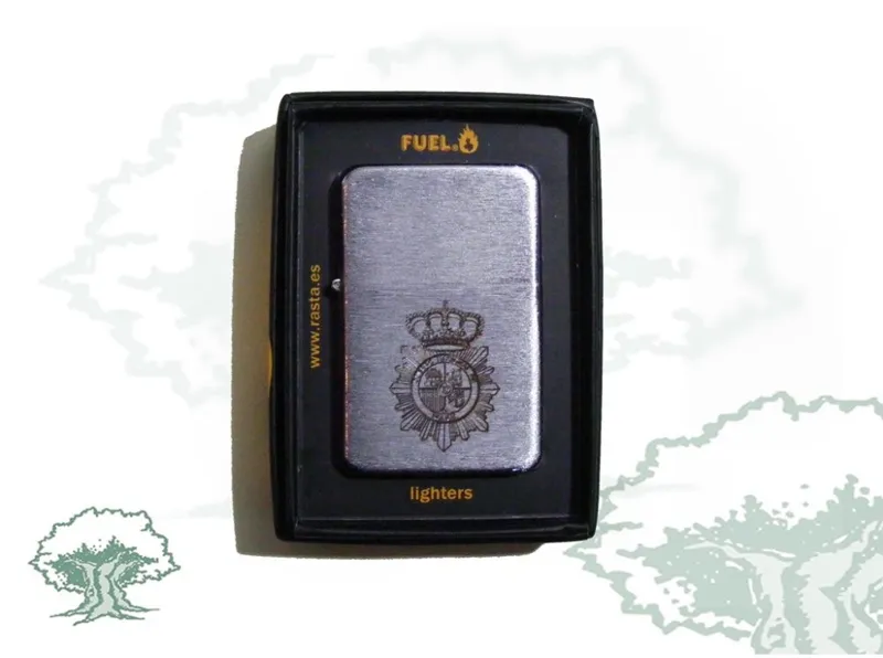 Encendedor Policía Nacional Tipo Zippo Satinado · Plata