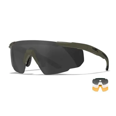 Brýle Střelecké SABER Advanced Sada 3 Skla Zelený Rám - Wiley X