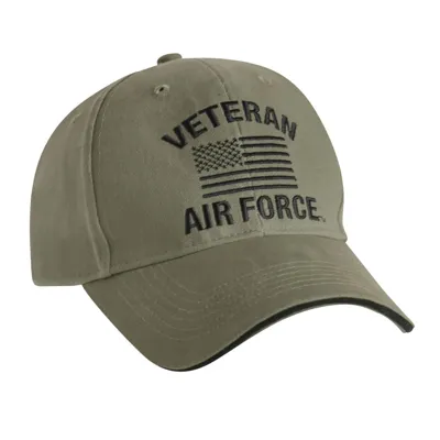 Čepice Vintage Veteran Air Force S US Vlajkou Zelená - Rothco