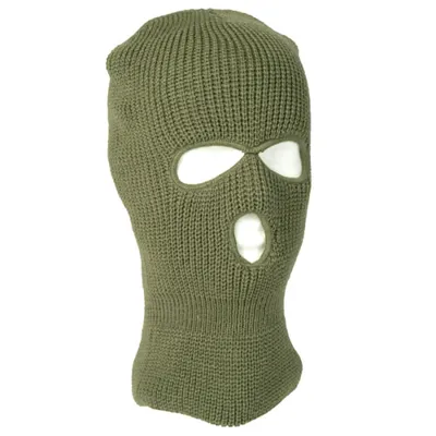 Kukla Balaclava Pletená Se 3 Otvory Zelená - Mil-Tec