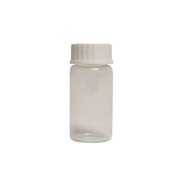 Skleněná Lahvička 20 ml, Bílé Víčko