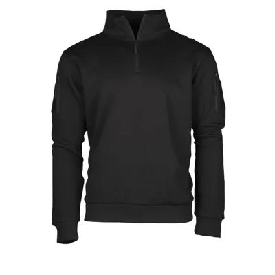 Mikina Tactical Roláková 3/4 Zip ČERNÁ - Barva: ČERNÁ -, Velikost: S - Mil-Tec