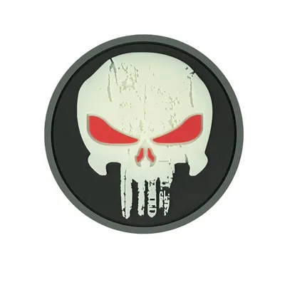 Nášivka 3D Plastová Punisher EYES Velcro GLOW IN the DARK - 101Inc