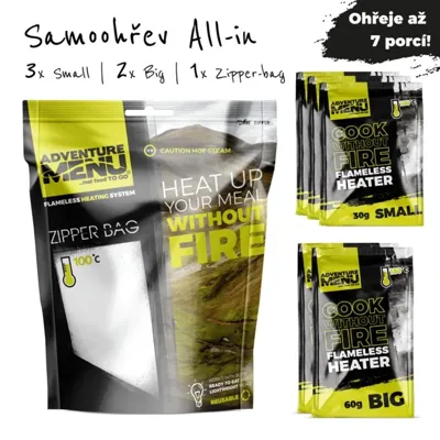 Samoohřev ALL IN (3x30g + 2x60g + Zipper Bag) - ADM - Adventure Menu