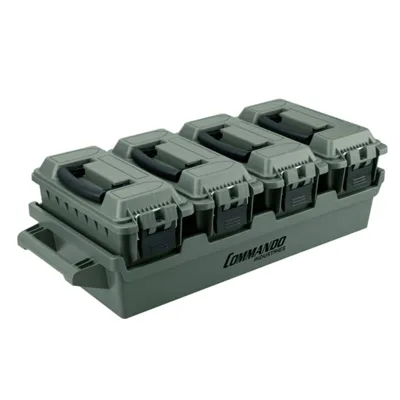 4 Ks Plastových Beden AMMO BOX Zelený - Commando