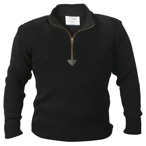 Rothco Svetr Acrylic Commando 1/4 Zip Černý