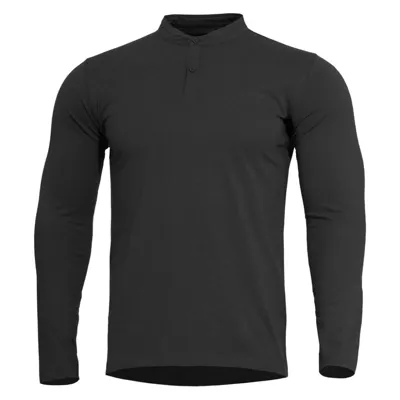 Triko ROMEO Henley 2.0 Dlouhý Rukáv ČERNÉ - Pentagon