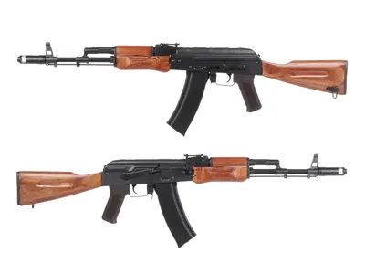 Airsoftová Zbraň AK-74 Platinum (CM.056), Ocelová Konstrukce, Pravé Dřevo, ETU - Cyma