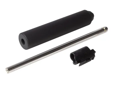 Kovový Tlumič S Prodlouženou Hlavní 6,03x185mm a Komorou Pro WE P99 God of War - WE Airsoft