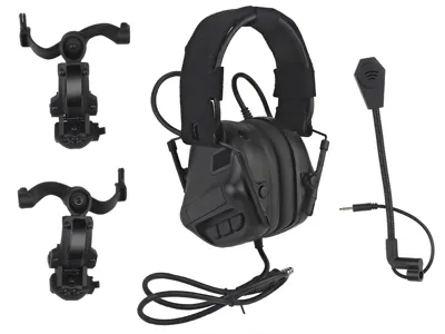 Taktický Headset Na Helmu I Přes Hlavu S Mikrofonem HD-20 Gen.5 - Černý - Wosport
