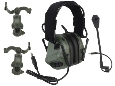 Taktický Headset Na Helmu I Přes Hlavu S Mikrofonem HD-20 Gen.5 - Olivový - Wosport