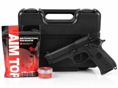 Elite M92, Celokov, S Kufrem + 500 Kuličkami + Vazelína - Černá - B&W