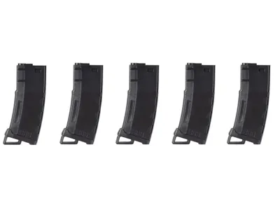 Sada 5KS Polymerových Zásobníků Speed M4 Na 130 Ran, Tlačný - Černý - Lancer Tactical