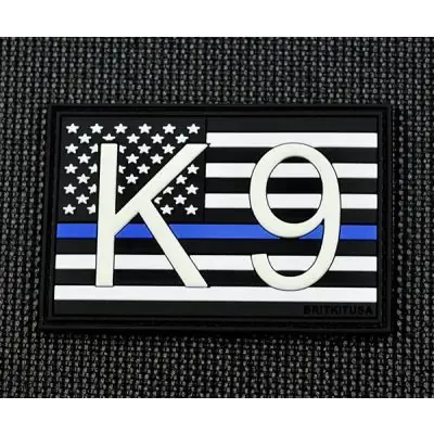 K9 US Flag 3D PVC Morale Patch Thin Line GITD - BritKitUSA · Azul