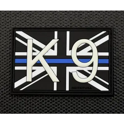 K9 UK Flag 3D PVC Morale Patch Thin Line GITD - BritKitUSA · Azul
