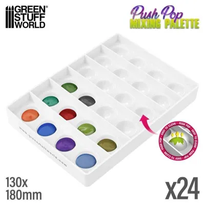 STUFF WORLD Paleta de Mezclas Push Pop 24 Slots (5448) - Green Stuff Word