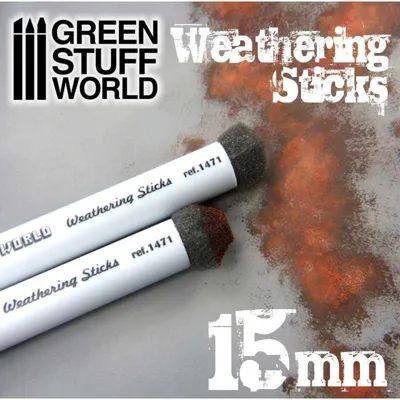 STUFF WORLD Pinceles Weathering 15mm - Pack 2 (9312) - Green Stuff Word