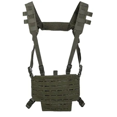 Vesta Taktická Lehká CHEST RIG S LASER Panelem Zelená - Mil-Tec