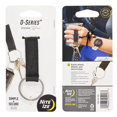 Kółko Do Kluczy Ze Smyczką O-Series Keychain - Stalowe - Srebrne/Czarne - OSK-01-R3 - Nite Ize