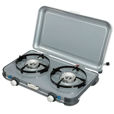 Camping Kitchen 2 Camping Gaskocher Mit 2 Kochfeldern Silber / Grau - Campingaz