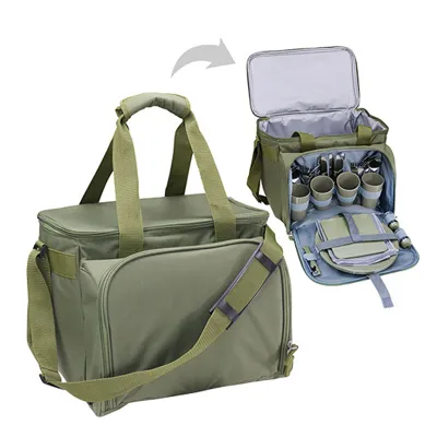 Industries Kühltasche Cooler Bag 20 Liter Mit Picknick-Set - Commando
