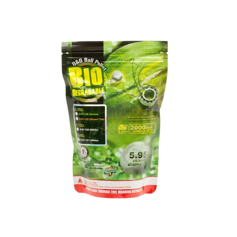 G&G Armament 0.28g Bio Precision BB 2000 rds · Blanco