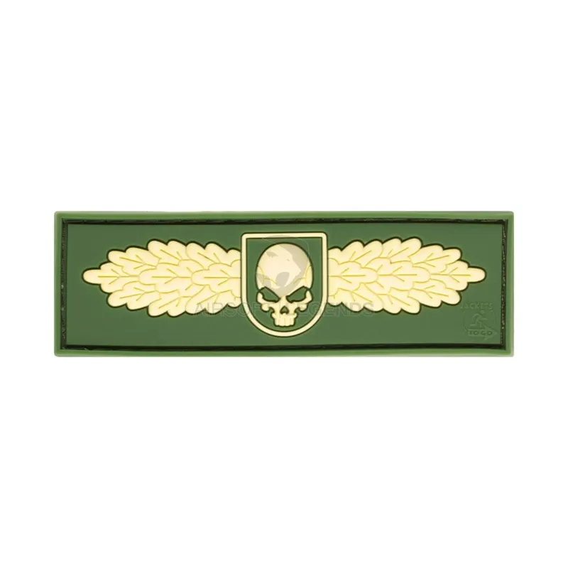 JTG Winged Skull Rubber Patch V2 · Od green