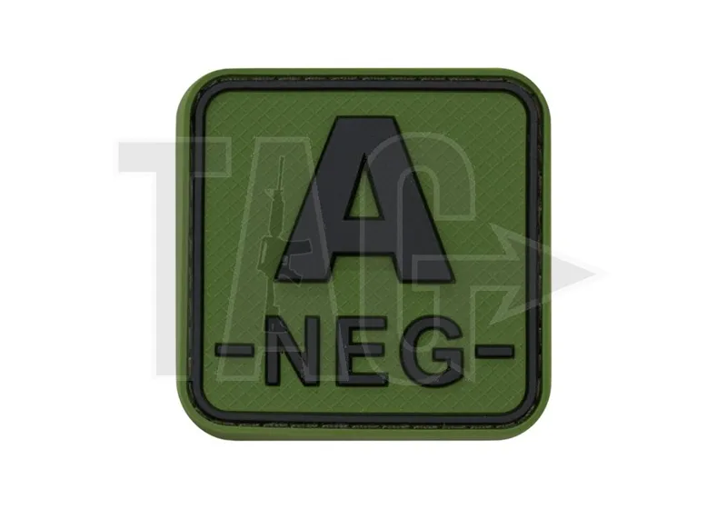 JTG Bloodtype Square Rubber Patch A Neg