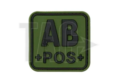 Bloodtype Square Rubber Patch AB Pos - JTG