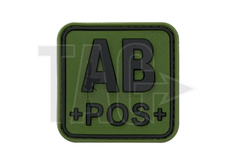 JTG Bloodtype Square Rubber Patch AB Pos