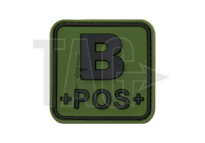 Bloodtype Square Rubber Patch B Pos - JTG