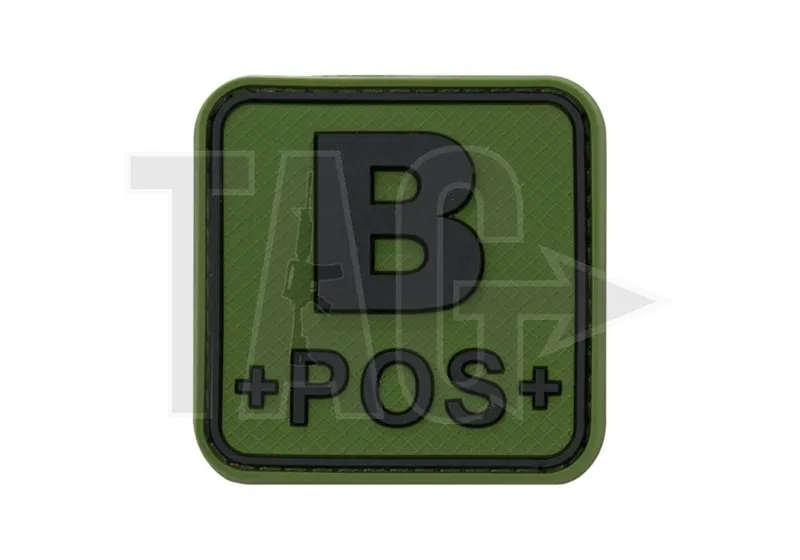 JTG Bloodtype Square Rubber Patch B Pos