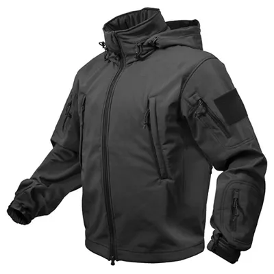 Bunda Tactical S Kapucí Softshell ČERNÁ - Barva: ČERNÁ -, Velikost - Rothco